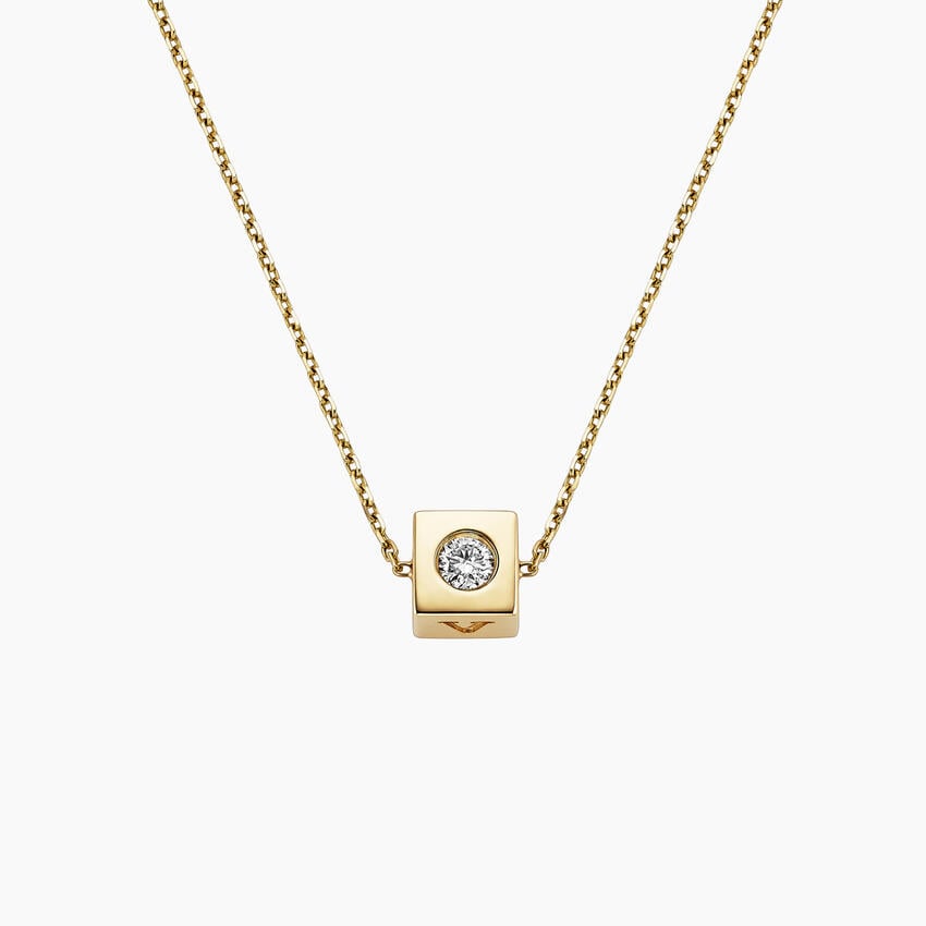 necklace-0502188-lovecube-lyn-gLLERY گردنبند مکعب لاو - گالری طلا جواهر و نقره لین