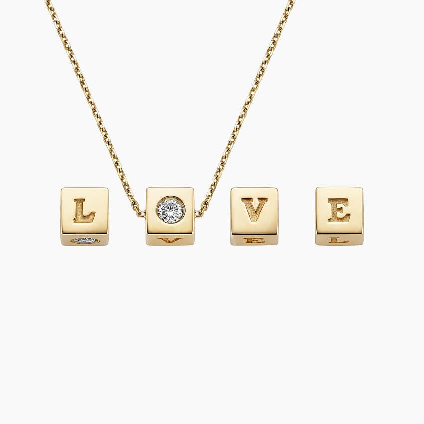 necklace-0502188-lovecube-lyn-gLLERY گردنبند مکعب لاو - گالری طلا جواهر و نقره لین