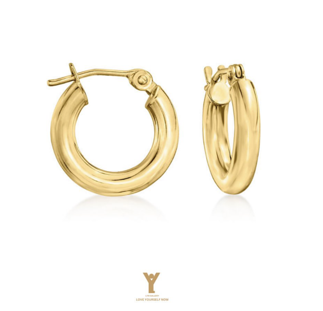 earings-0502141-hoop-lyn-gallery گوشواره حلقه ای - گالری طلا جواهر و نقره لین