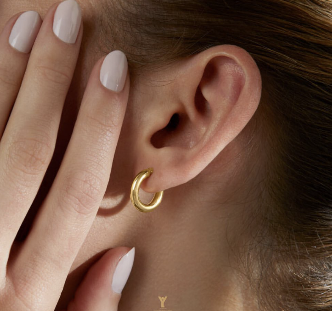 earings-0502141-hoop-lyn-gallery گوشواره حلقه ای - گالری طلا جواهر و نقره لین