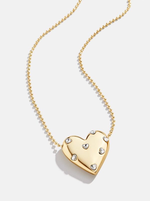 necklace-0502212-Jeweled-heart-lyn-gall گردنبند قلب نگین دار - گالری طلا جواهر و نقره لین